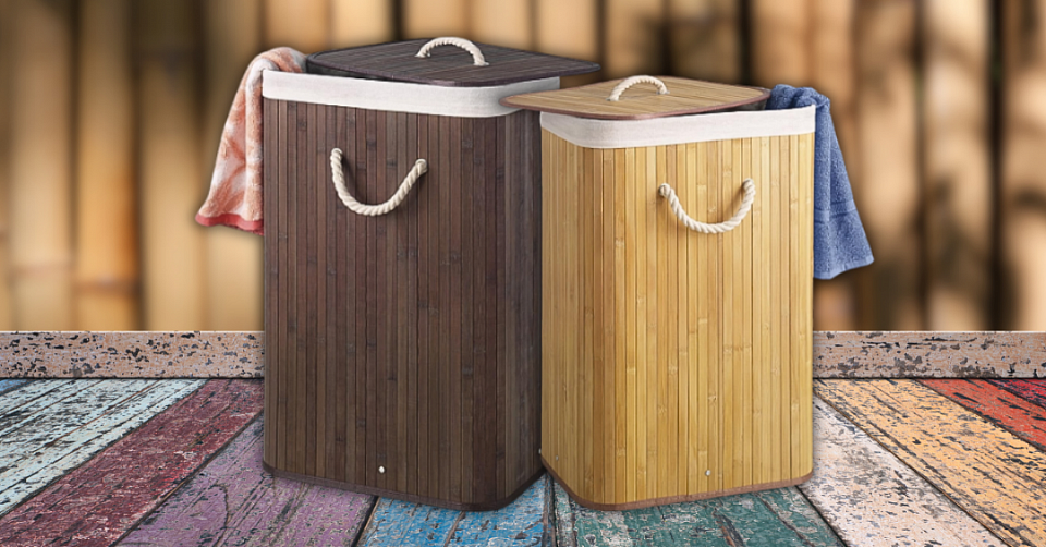 Whitmor Laundry Hamper with Rope Handles Bamboo